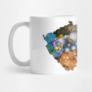 Spirograph Patterned Czech Republic Regions Map Mug